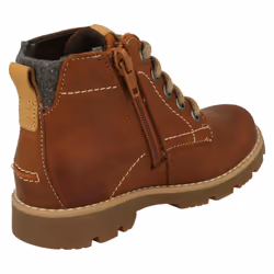 ) Boys Clarks Lace Up Detailed Ankle Boots Comet Rock - F Fit - UK 13 Child, Tan (Brown