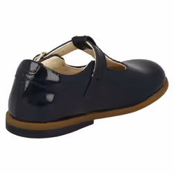 ) Infant Girls Clarks T-Bar Shoes Drew Shine - F Fit - UK 4.5 Infant, Navy (Blue