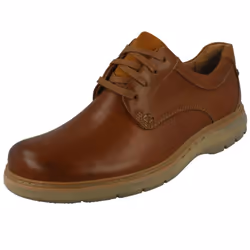 ) Mens Clarks Casual Shoes Un Ramble Lo - G Fit - UK 10, Dark Tan (Brown