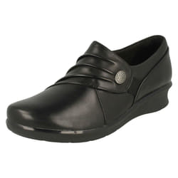 Ladies Clarks Wedge Heel Shoes Hope Roxanne - E Fit - UK 3.5, Black