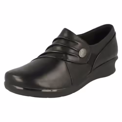 Ladies Clarks Wedge Heel Shoes Hope Roxanne - E Fit - UK 5.5, Black