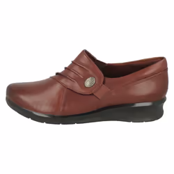 Ladies Clarks Wedge Heel Shoes Hope Roxanne - E Fit - Burgundy, UK 4