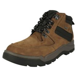) Mens Clarks Casual Lace Up Boots Un Atlas Up GTX - G Fit - UK 7, Dark Brown (Brown