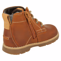 ) Infant Boys Clarks Lace Up Detailed Ankle Boots Comet Rock Inf - F Fit - UK 4 Infant, Tan (Brown