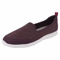 ) Ladies Clarks Slip On Sporty Loafers Step Allena Lo - D Fit - UK 4.5, Aubergine (Purple