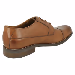 ) Mens Clarks Formal Lace Up Shoes Becken Cap - H Fit - UK 6, Tan (Brown