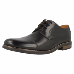 Mens Clarks Formal Lace Up Shoes Becken Cap - H Fit - UK 6.5, Black