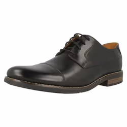Mens Clarks Formal Lace Up Shoes Becken Cap - H Fit - UK 7, Black