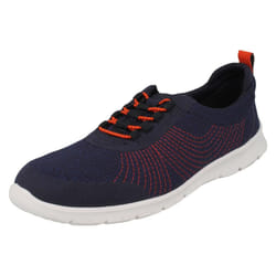 ) Ladies Clarks Elasticated Fastener Sports Trainers Step Allena Bay - D Fit - UK 3, Navy (Blue