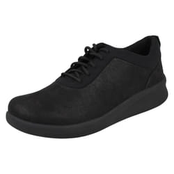 Ladies Clarks Cloud Steppers Slip On Mule Shoes Sillian Free - E Fit - Black, UK 3.5