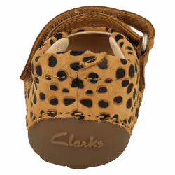 Girls Clarks Casual First Shoes Tiny Mist - G Fit - Tan, UK 5.5 Infant