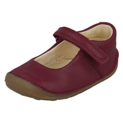 Girls Clarks Casual First Shoes Tiny Mist - G Fit - Purple, UK 4 Infant