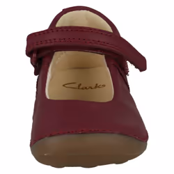 Girls Clarks Casual T-Bar Shoes Tiny Sun - G Fit - Purple, UK 4.5 Infant