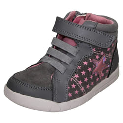 Girls Clarks Casual Boots Emery Beat - G Fit - Grey, UK 4 Infant