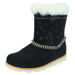 Girls Clarks Casual Warmlined Boots Crown Piper - Red, UK 4.5 Infant