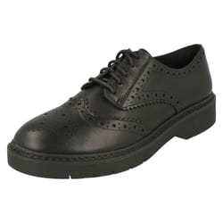 Ladies Clarks Chunky Sole Brogues Witcombe Echo - Black, UK 6.5