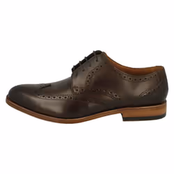 ) Mens Clarks Formal Brogue Detailed Shoes James Wing - G Fit - UK 8, Dark Brown (Brown