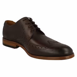 ) Mens Clarks Formal Brogue Detailed Shoes James Wing - G Fit - UK 9.5, Dark Brown (Brown