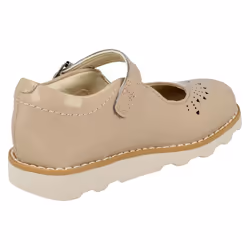 ) Girls Clarks Cut Out Detailed Shoes Crown Jump - F Fit - UK 11.5 Child, Blush (Beige