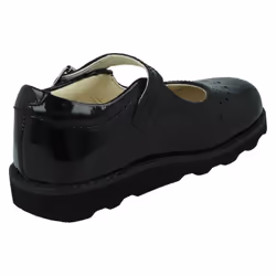 Girls Clarks Cut Out Detailed Shoes Crown Jump - F Fit - Black, UK 5.5 Infant