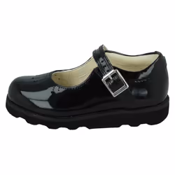 Girls Clarks Cut Out Detailed Shoes Crown Jump - Black, UK 5 Infant