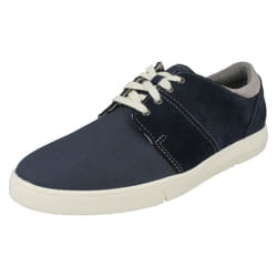 ) Mens Clarks Casual Lace Up Shoes Landry Edge - G Fit - UK 7.5, Navy (Blue