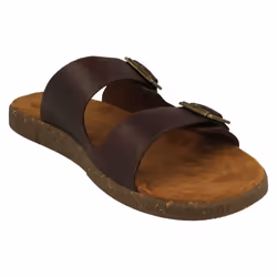 ) Mens Clarks Buckle Detailed Sandals Vine Cedar - G Fit - UK 8, Mahogany (Brown