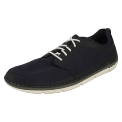 ) Mens Clarks Casual Lace Up Trainers Step Maro Sol - G Fit - UK 7, Navy (Blue
