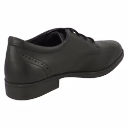 Girls Clarks Lace Up School Shoes Sami Walk - F Fit - UK 11 Child, Black