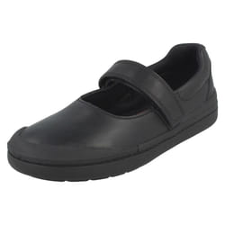 Girls Clarks School Shoes Rock Spark - G Fit - UK 7 Infant, Black
