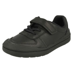 Boys Clarks Formal/School Shoes Rock Verve T - H Fit - UK 8 Child, Black