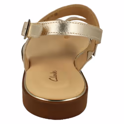 ) Ladies Clarks Stylish Toe Post Sandals Ellis Opal - D Fit - UK 3.5, Champagne (Gold