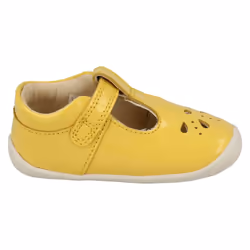 Girls Clarks Cut Out Detailed Pre-Walking Shoes Roamer Star - F Fit - UK 4.5 Infant, Yellow