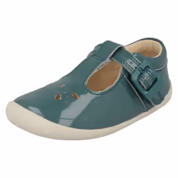 ) Girls Clarks Cut Out Detailed Pre-Walking Shoes Roamer Star - F Fit - UK 3 Infant, Teal (Green