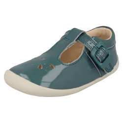 ) Girls Clarks Cut Out Detailed Pre-Walking Shoes Roamer Star - F Fit - UK 5 Infant, Teal (Green
