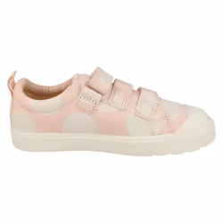 Childrens Boys Girls Clarks Hook And Loop Canvas Shoes City Flare Lo K - F Fit - Pink, UK 11.5 Child