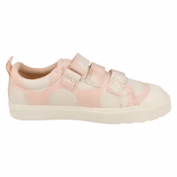 Childrens Boys Girls Clarks Hook And Loop Canvas Shoes City Flare Lo K - G Fit - Pink, UK 11.5 Child