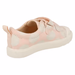 Childrens Boys Girls Clarks Pattern Detailed Canvas Shoes City Flare Lo T - F Fit - UK 9.5 Child, Pink