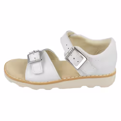 Girls Clarks Casual Summer Sandals Crown Bloom T - F Fit - UK 4.5 Infant, White