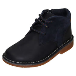 Boys Clarks Casual Boots Comet Radar - F Fit - Navy, UK 5.5 Infant
