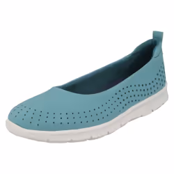 ) Ladies Cloud Steppers By Clarks Flat Shoes Step Allena Sea - D Fit - UK 3.5, Aqua (Blue
