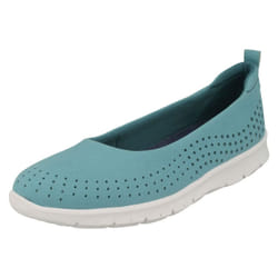 ) Ladies Cloud Steppers By Clarks Flat Shoes Step Allena Sea - D Fit - UK 3.5, Aqua (Blue