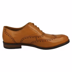 ) Mens Clarks Brogue Detailed Lace Up Shoes Edward Walk - G Fit - UK 7, Tan (Brown