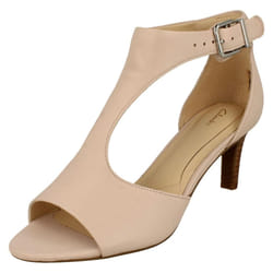 ) Ladies Clarks Peep Toe Heeled Sandals Laureti Star - D Fit - UK 4.5, Blush (Pink