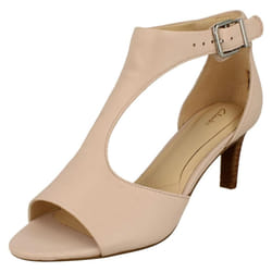 ) Ladies Clarks Peep Toe Heeled Sandals Laureti Star - D Fit - UK 7, Blush (Pink