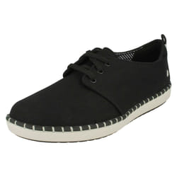 Ladies Clarks Casual Lace Up Trainers Step Glow Lace - D Fit - UK 4.5, Black