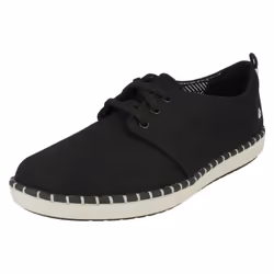 Ladies Clarks Casual Lace Up Trainers Step Glow Lace - D Fit - UK 8, Black