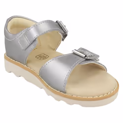 Girls Clarks Casual Summer Sandals Crown Bloom T - F Fit - UK 5 Infant, Silver