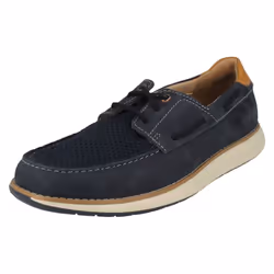 ) Mens Clarks Unstructured Deck Shoes Un Pilot Lace - G Fit - UK 7, Navy (Blue