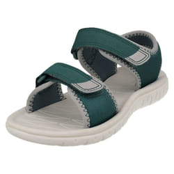 ) Childrens Boys Girls Clarks Light Weight Sandals Surfing Tide - F Fit - UK 4.5 Infant, Teal (Green